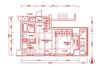 ドゥーエ横濱桜木町【6階】の間取り