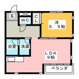 シェルブール元魚【2階】の間取り