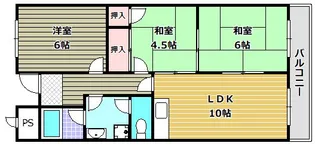 グリーンヒル三日市【4階】の間取り