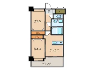 ガーデンコート門司駅前【4階】の間取り