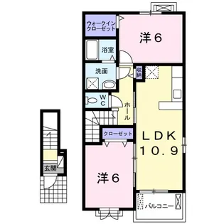 クレメント大和II【2階】の間取り