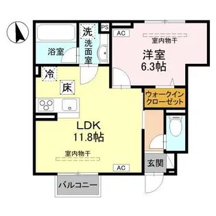 クレリア城東【1階】の間取り