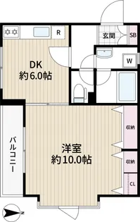 カサルージュ三軒茶屋【2階】の間取り