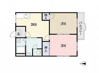 サンモール蘇我A【2階】の間取り