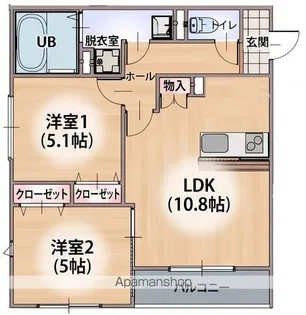 コンフォートパレス高石神【3階】の間取り