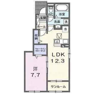 メゾンルミネ五個荘I【1階】の間取り