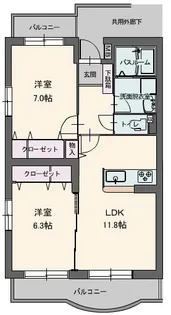 フルスパシエンテ【2階】の間取り