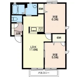 ◆クレールシャトー B棟 シャーメゾン【2階】の間取り