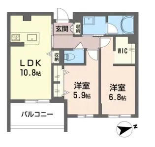 コートブランシュ湘南鵠沼【1階】の間取り