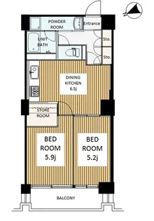 東京都港区六本木1【マンション】の間取り