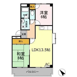 コーポタウン宮ノ北 (南棟)【1階】の間取り