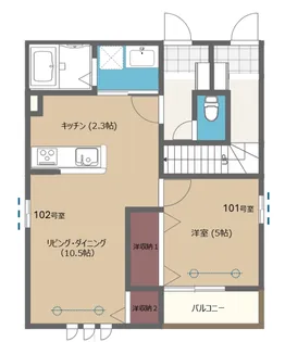 レーヴA【1階】の間取り