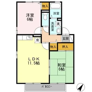 レジデンス原口II【2階】の間取り