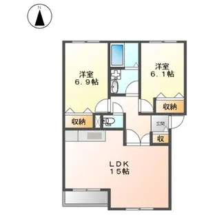 岐阜県岐阜市東川手3【アパート】の間取り