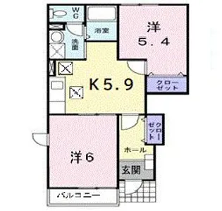 ソレイユ21B【1階】の間取り