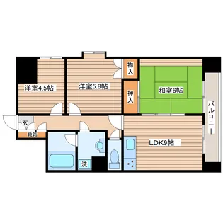 ライオンズプラザ長町中央【7階】の間取り