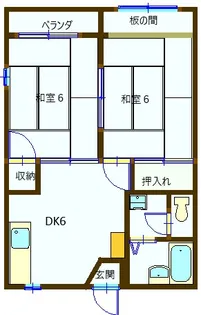 コーポ翠清B棟【2階】の間取り