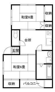 北部チェリーコーポB【2階】の間取り