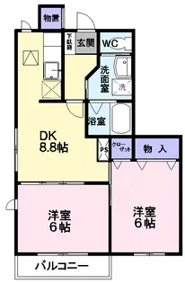 山形県山形市上桜田3【アパート】の間取り