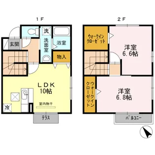 A・fort鴻の巣【1階】の間取り
