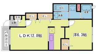 1LDKの間取り画像
