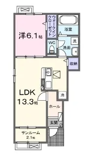 高知県香南市野市町西野【アパート】の間取り