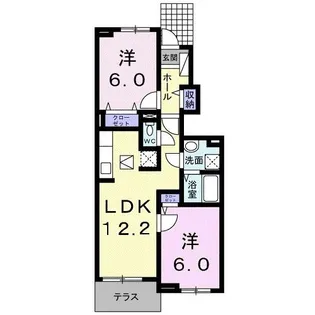 奈良県葛城市長尾【アパート】の間取り