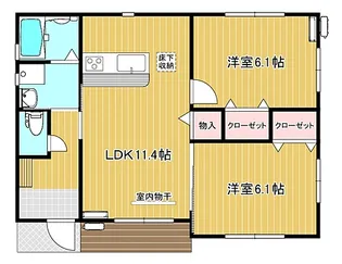 山形県東根市本丸南1【一戸建】の間取り