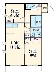 アンソレイユ ノアール【1階】の間取り