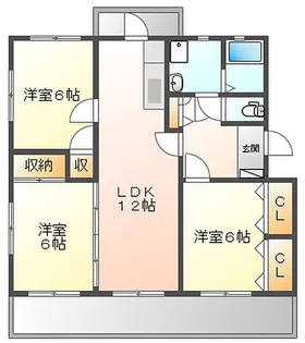 ファミール合川3番館【1階】の間取り
