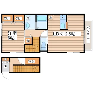 クレアーレ旭ヶ丘【2階】の間取り