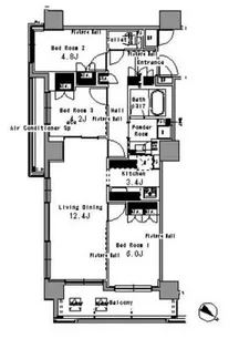 東京都中央区日本橋浜町1【マンション】の間取り