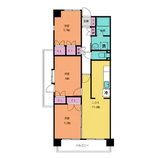 ルクレ川口イースト【2階】の間取り