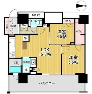 ザ・パークハウス中野タワー【9階】の間取り