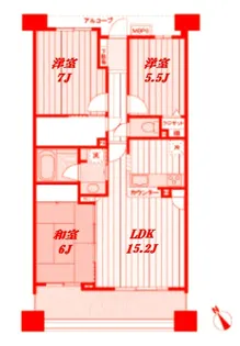 ライオンズマンションセントワーフ横濱【10階】の間取り