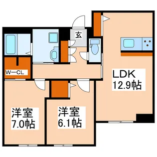 クアトロディーオガーデン【1階】の間取り