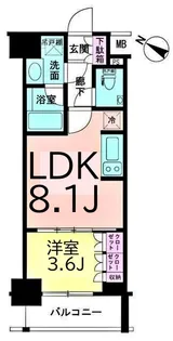 デュオステージ横浜中央【3階】の間取り