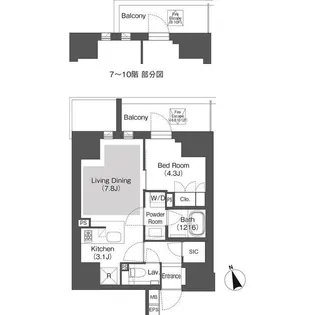 東京都千代田区飯田橋1【マンション】の間取り