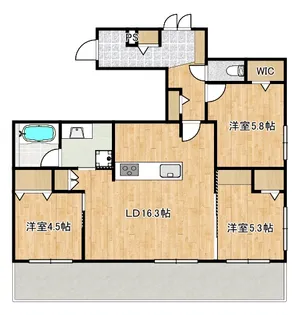 仮称)千年ヘーベルメゾン【3階】の間取り