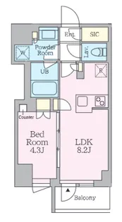 クレストコート旗の台【4階】の間取り