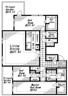 ビバリーホームズ青葉台【1階】の間取り
