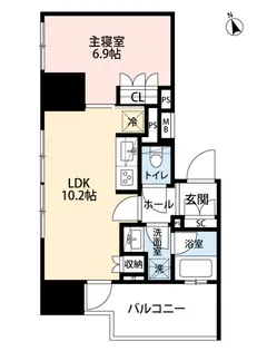 サンウッド東中野【6階】の間取り