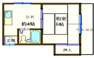 高柳ハイツ【4階】の間取り