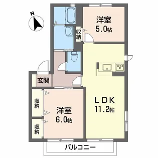 グランシード南梅本【2階】の間取り
