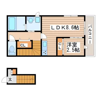 グランディール国見【1階】の間取り