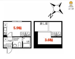 ハーミットクラブハウスボヌールC【1階】の間取り