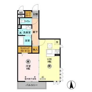 メルヴェーユ三郷中央 B【3階】の間取り