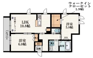 領家ヒルサイドコート【2階】の間取り