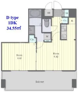 グランカーサ行徳【6階】の間取り