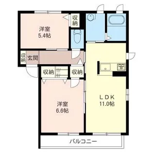 ティーズハウスB【1階】の間取り